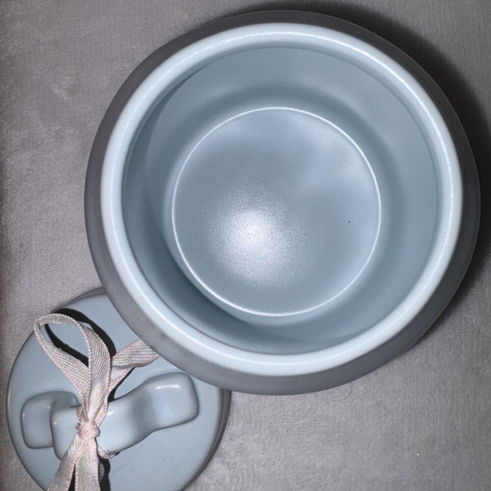 Rae Dunn Artisan Collection Blue ROBIN’S EGG Lidded Ceramic Canister - Picture 3 of 5